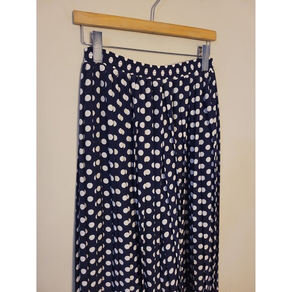 Vintage Units Navy White Polka-dot Pleated Crop Pant - Picture 5 of 8